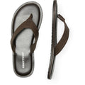 Jack & Jones Washton Leather Men's Brown Stone Flip Flops