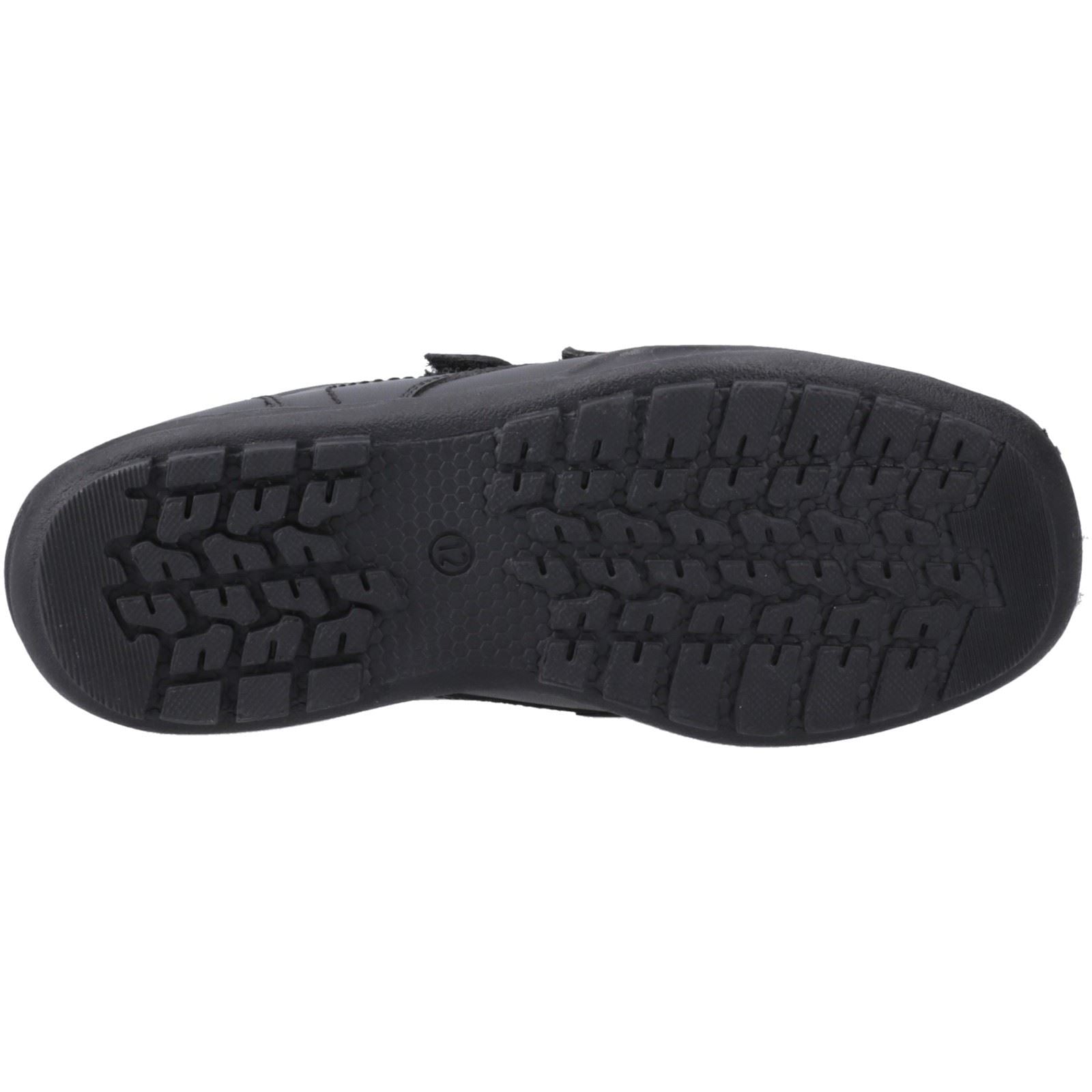 Hush Puppies Maddox Touch Fastening Leather Youth Boy's Black Shoes