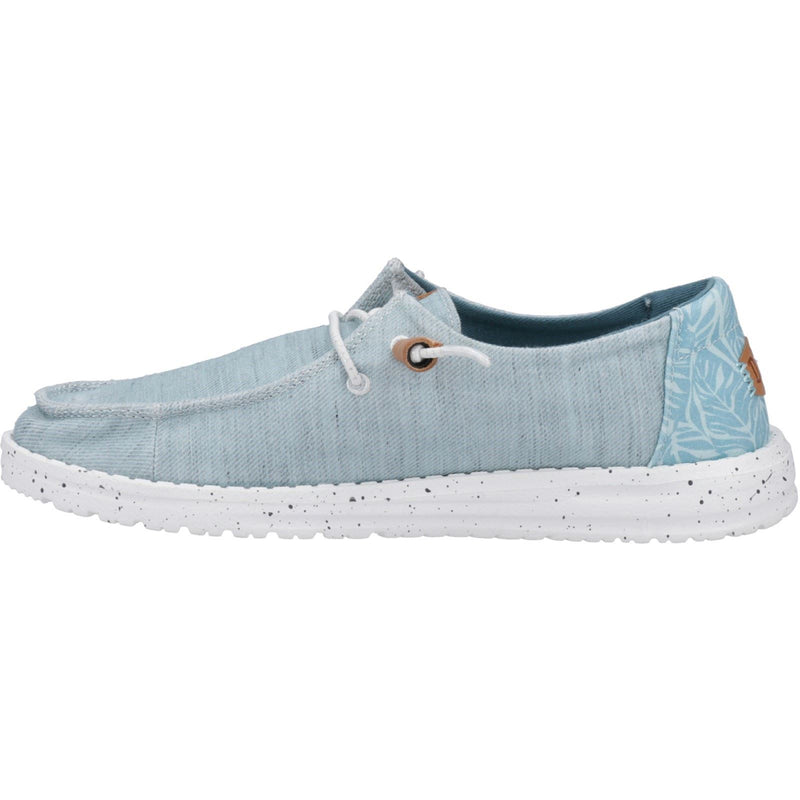 HEYDUDE Wendy Heathered Slub Tropical Linen/Lyocell/Cotton Women's Blue Loafers