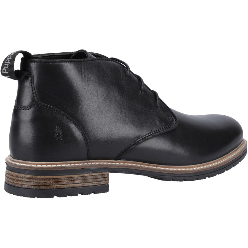 Hush Puppies Ricky Leather Men's Black Ankle Boots