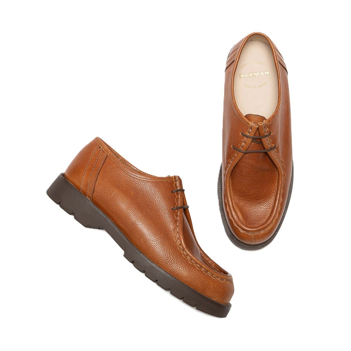 Kleman Padror G VGT Leather Men's Cognac Lace-Up Shoes