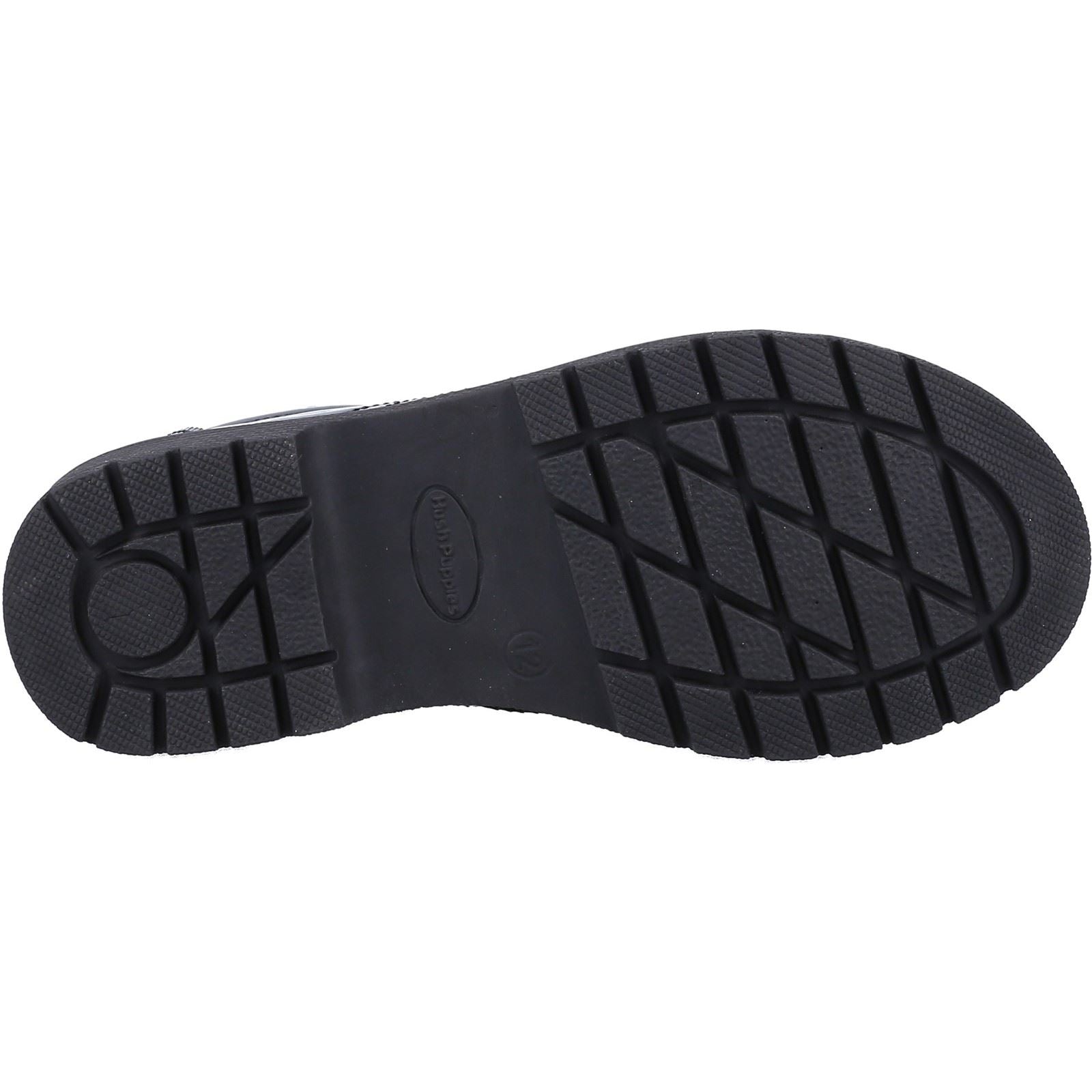 Hush Puppies Sally Youth Girl's Black Patent Leather Brogues