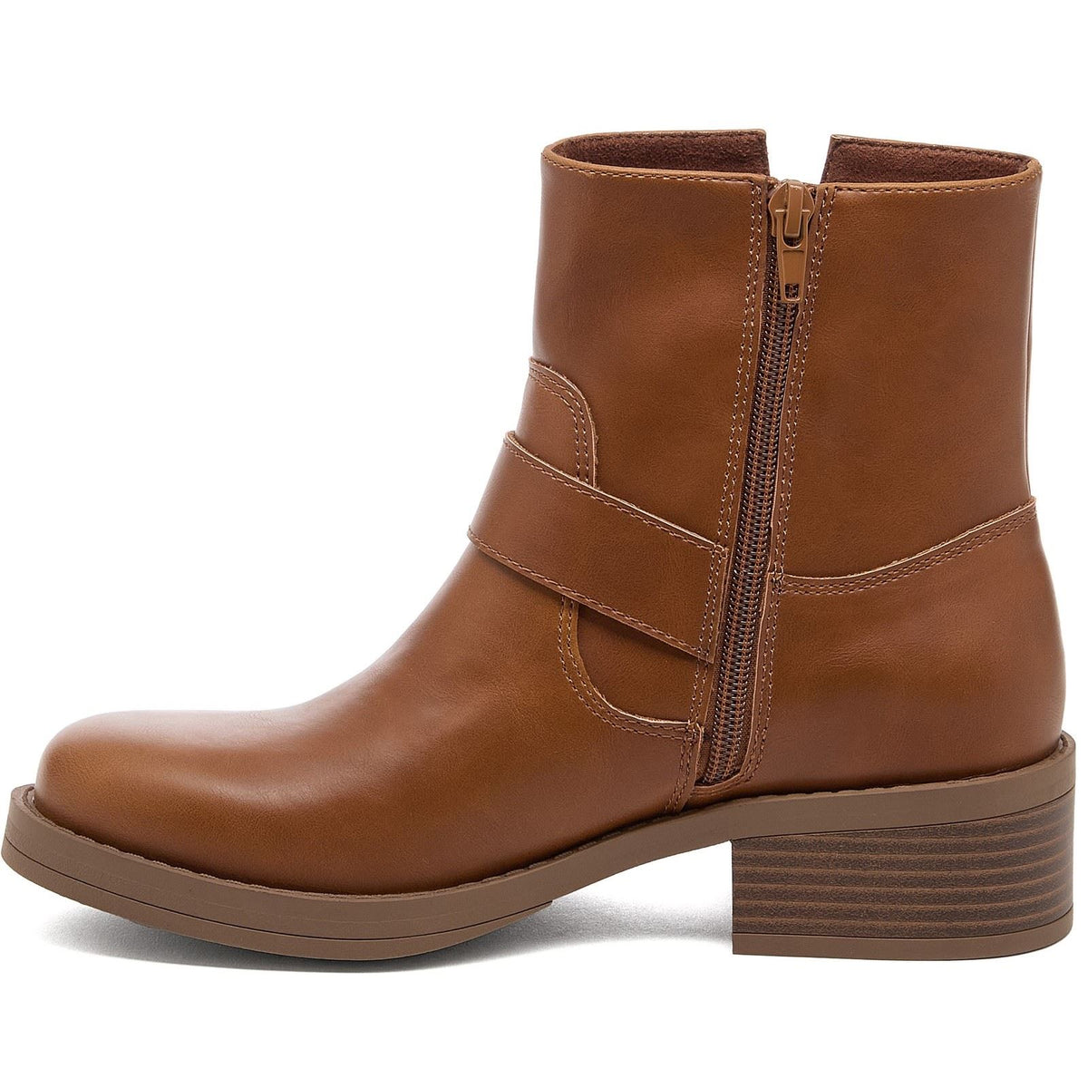 Rocket Dog Freddie Titan Polyurethane Women's Cognac Heeled Ankle Boots