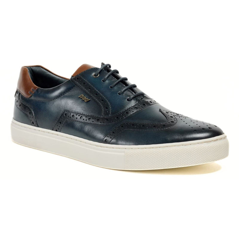 Pod Dobbs Leather Men's Navy Brogues Shoes