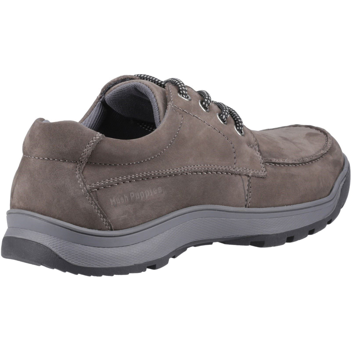 Hush Puppies Tucker Lace Leather Men's Grey Nubuck Lace-Up Shoes