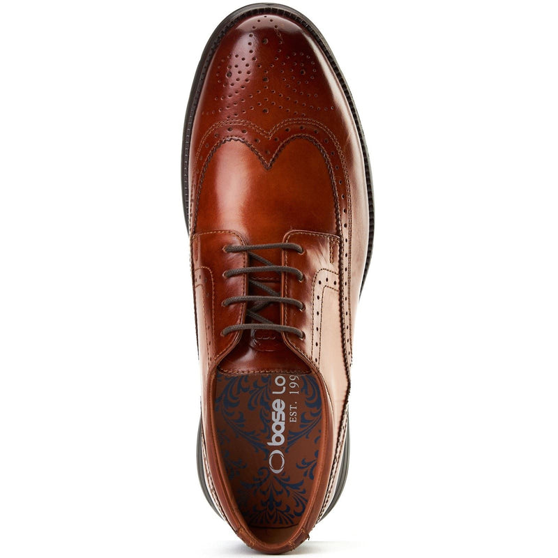 Base London Flight 25 Leather Men's Burnt Tan Brogues Shoes