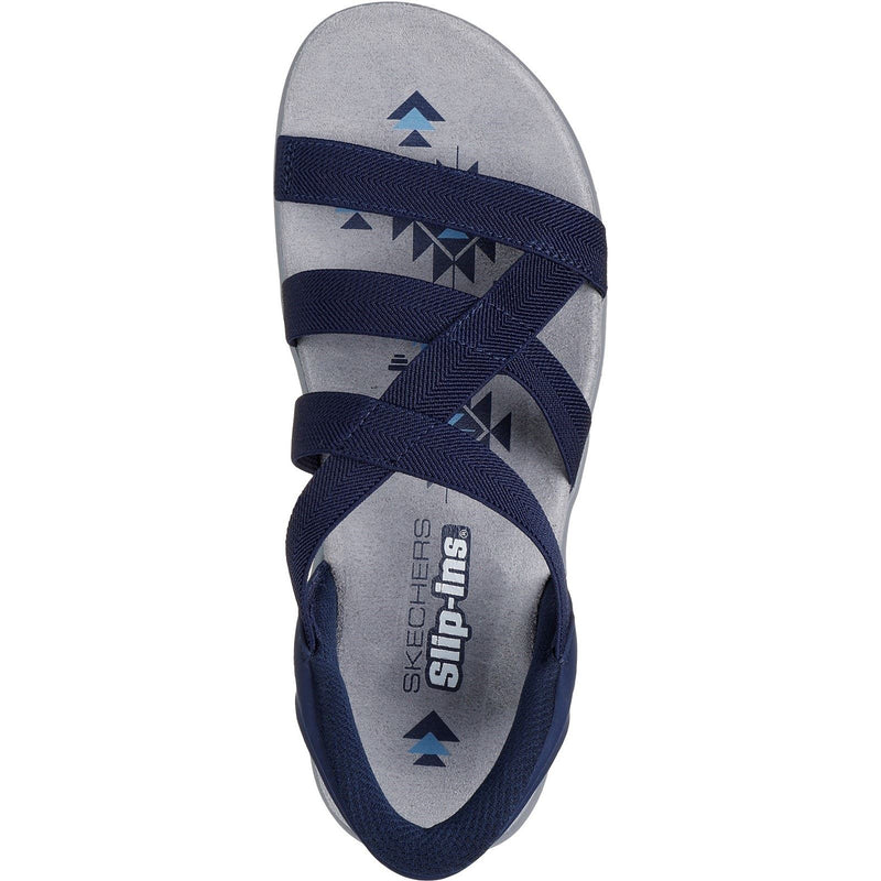 Skechers Reggae Slim Stretch Flex Textile Women's Navy Sandals