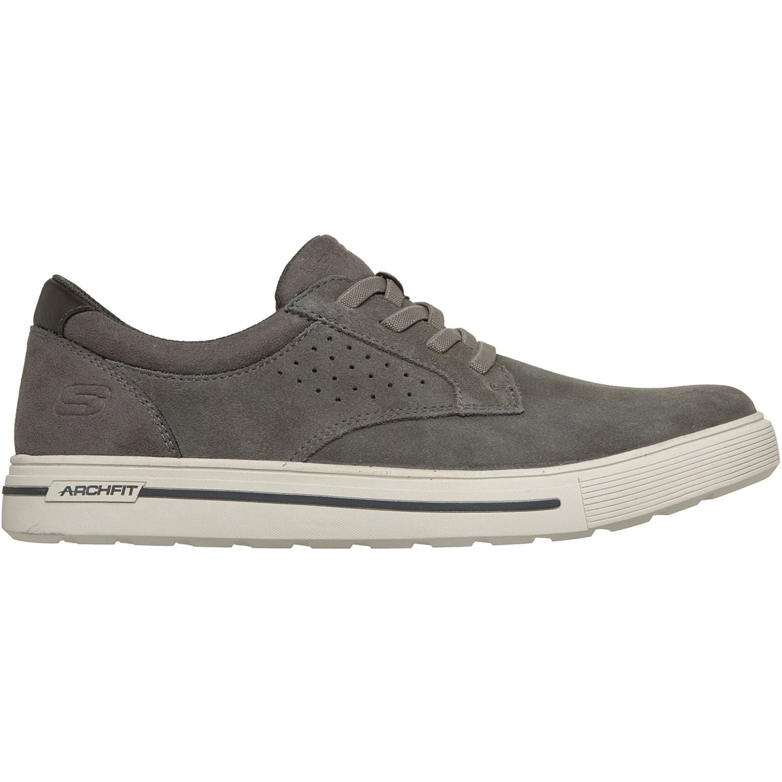 Skechers Arch Fit Solano 2.0 Rey Leather Men's Grey Lace-Up Shoes