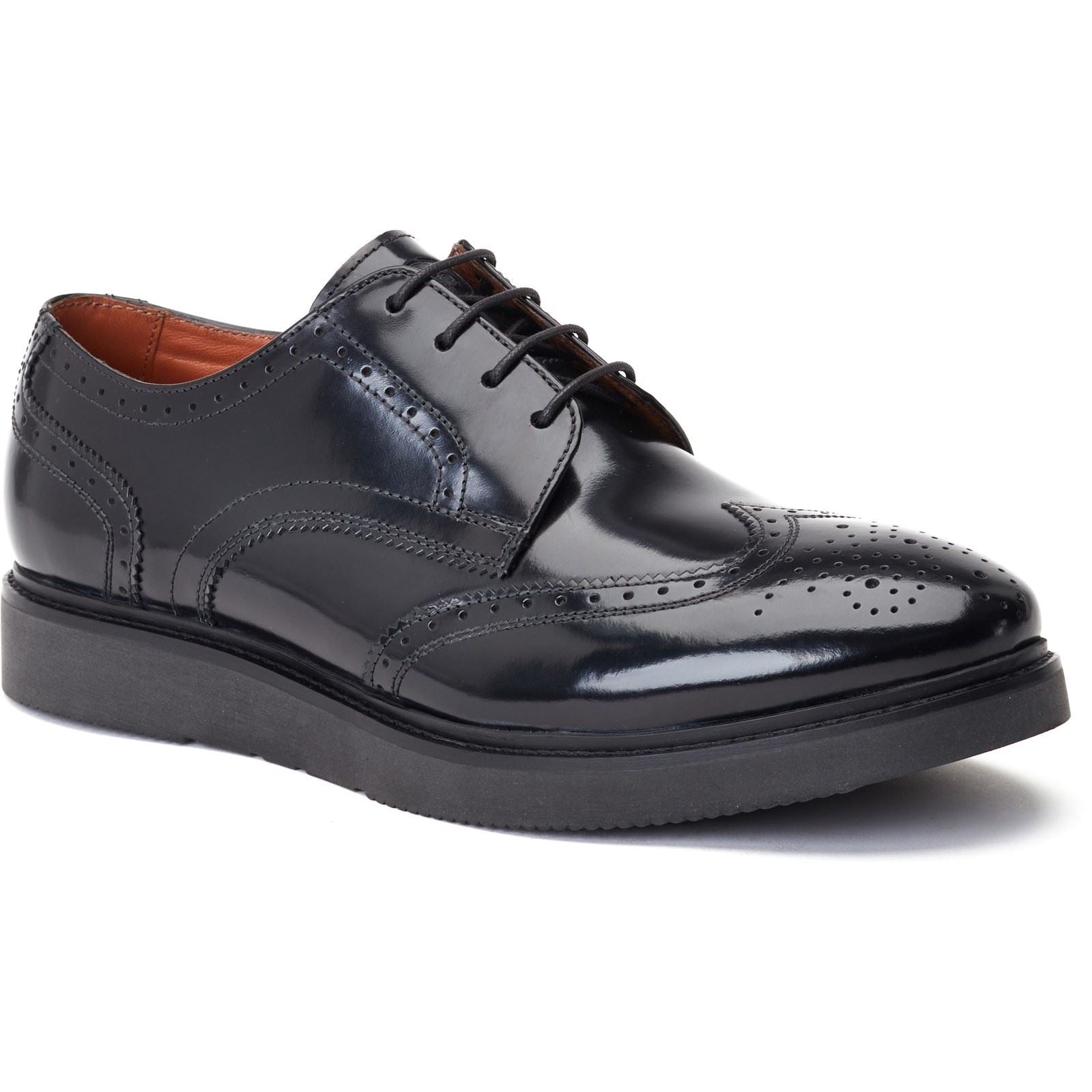 Base London Joe Leather Men's Black Brogues Shoes