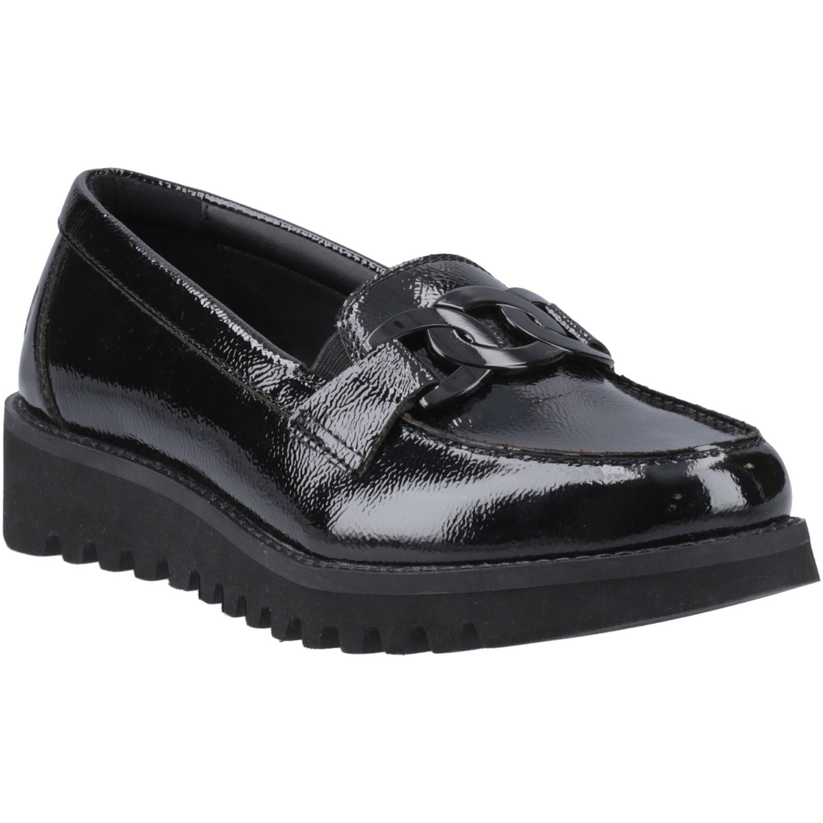 Hush Puppies Francis Loafer Patent Leather Youth Girl's Black Loafers