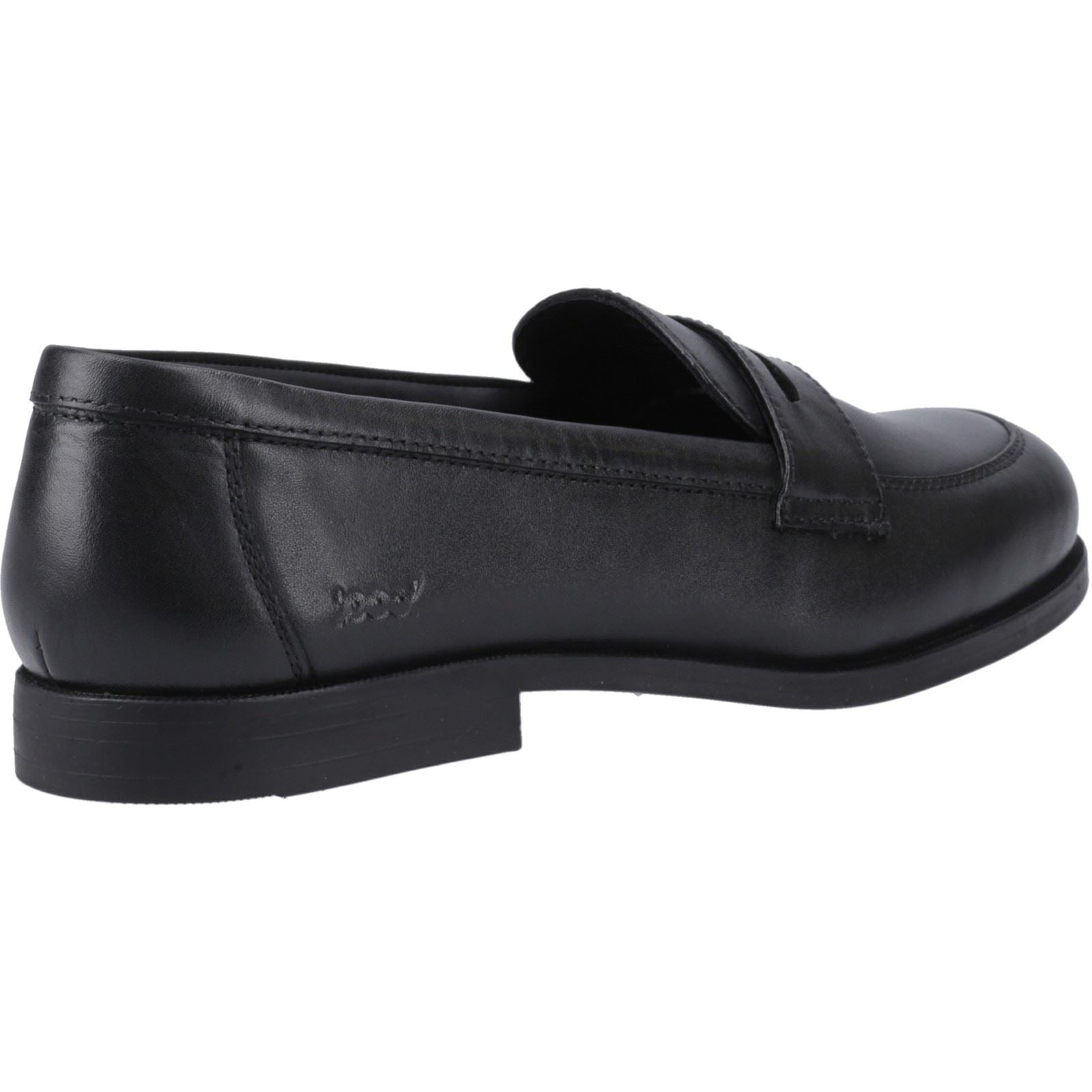 Pod Islay Leather Youth Girl's Black Loafers