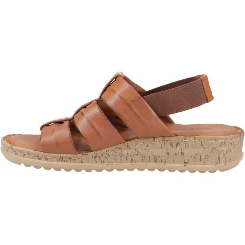 Hush Puppies Eden Wide Fit Leather Women's Tan Sandals