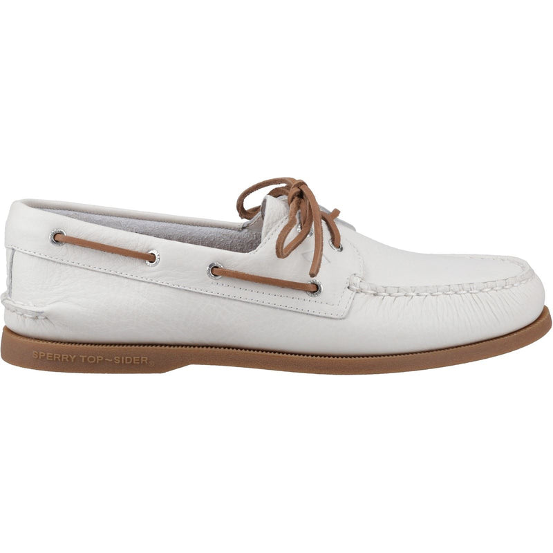 Sperry Authentic 2 Eye Leather Men's White/Gum Boat Shoes