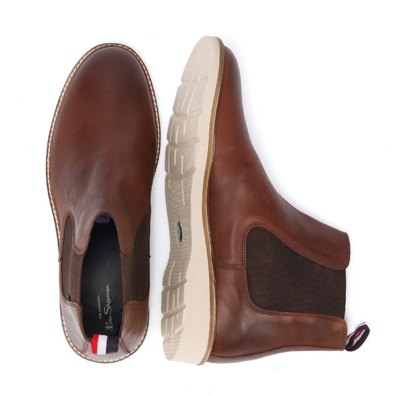 Ben Sherman Hampton Leather Men's Burgundy Chelsea Boots