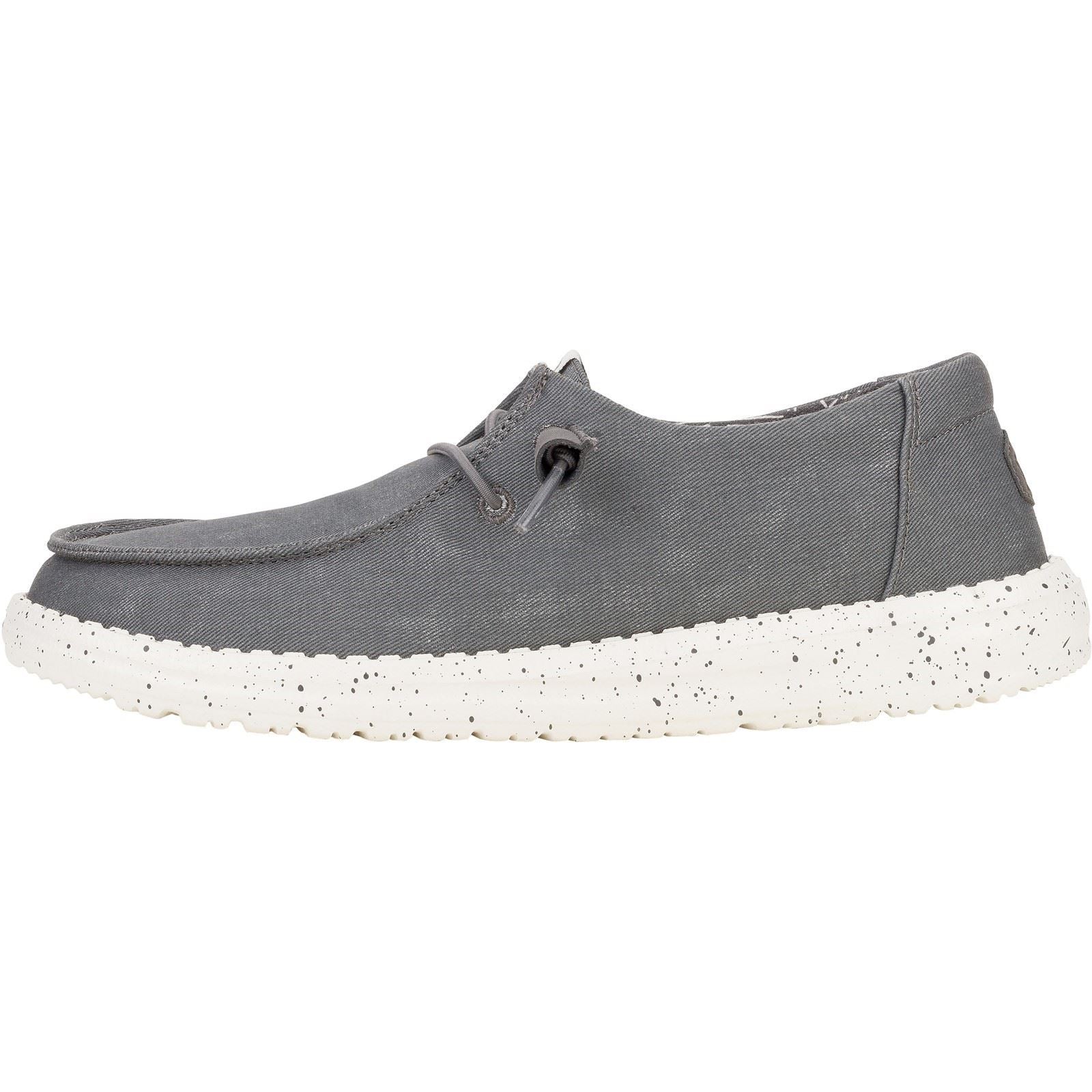 HEYDUDE Wendy Canvas 100% Cotton Women's Dark Grey Shoes