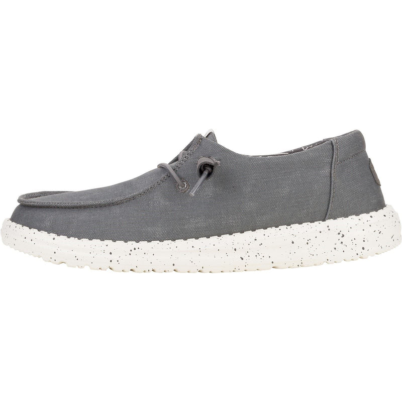 HEYDUDE Wendy Canvas 100% Cotton Women's Dark Grey Loafers