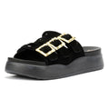 Desert Fleur Gypsum Tennesee Suede Women's Black Sandals