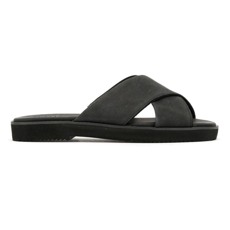 TOMS Mae Crossover Leather Women's Black Sandals
