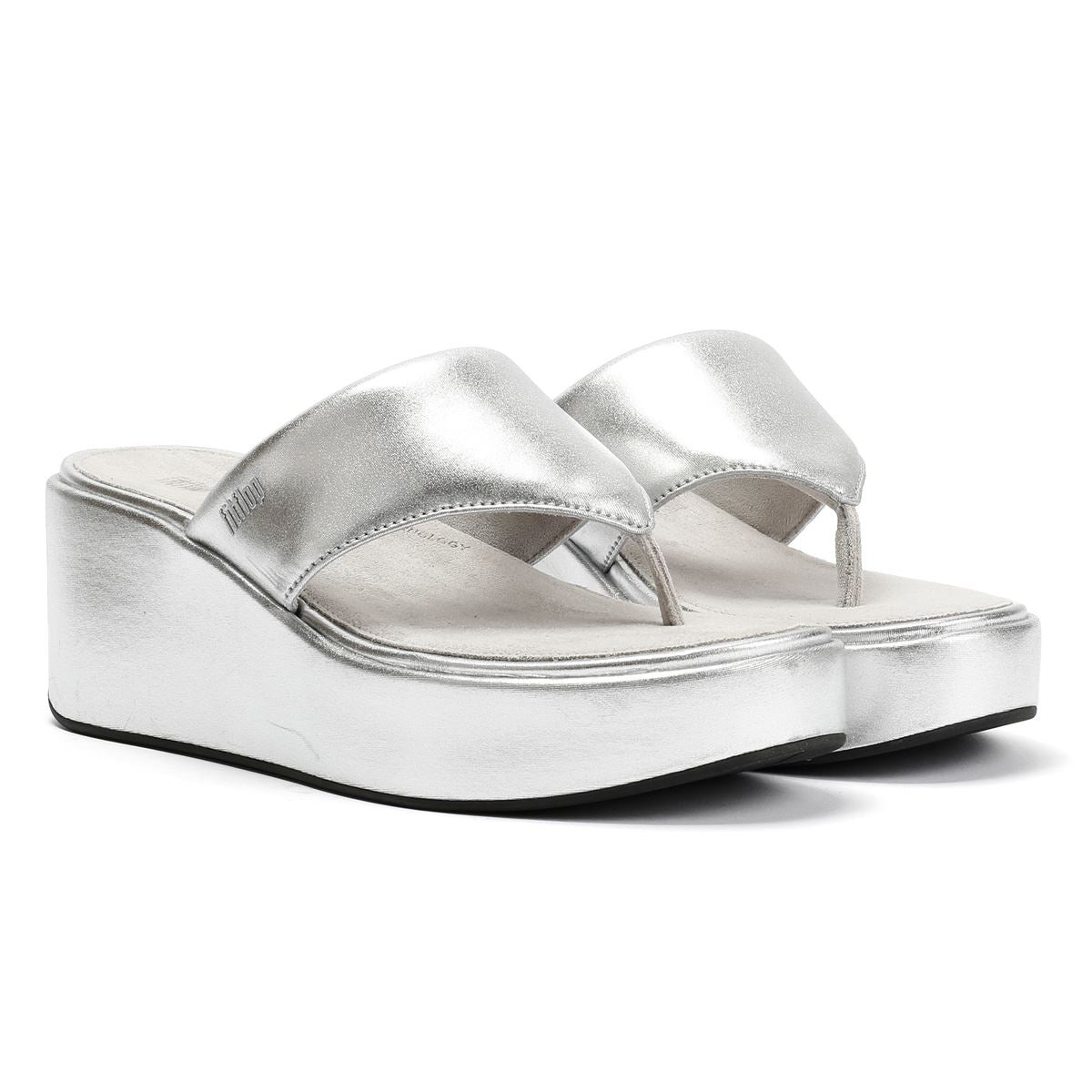 FitFlop Platfform Wedge Women's Silver Sandals