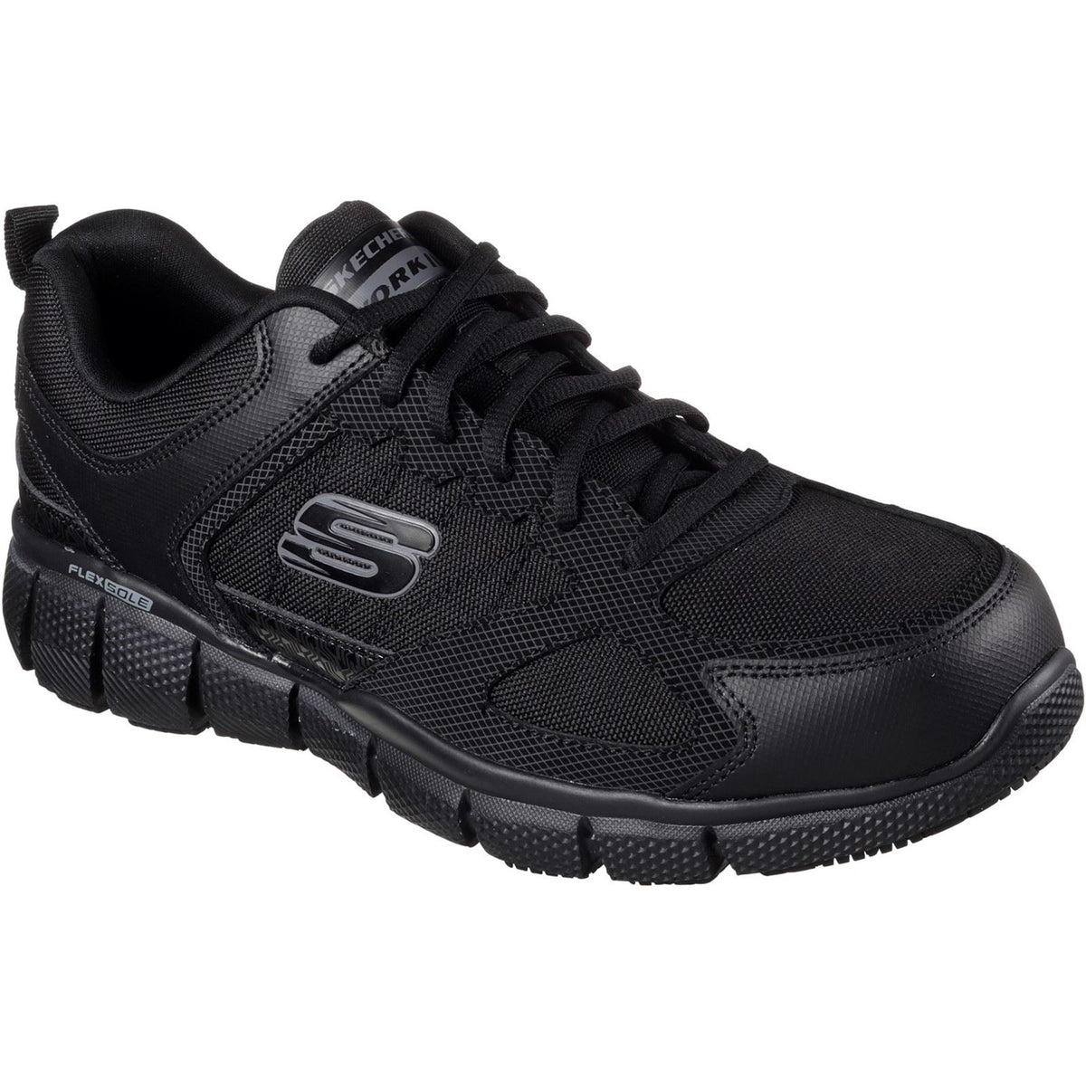 Skechers Workwear Telphin Sanphet Leather Men's Black Safety Trainers