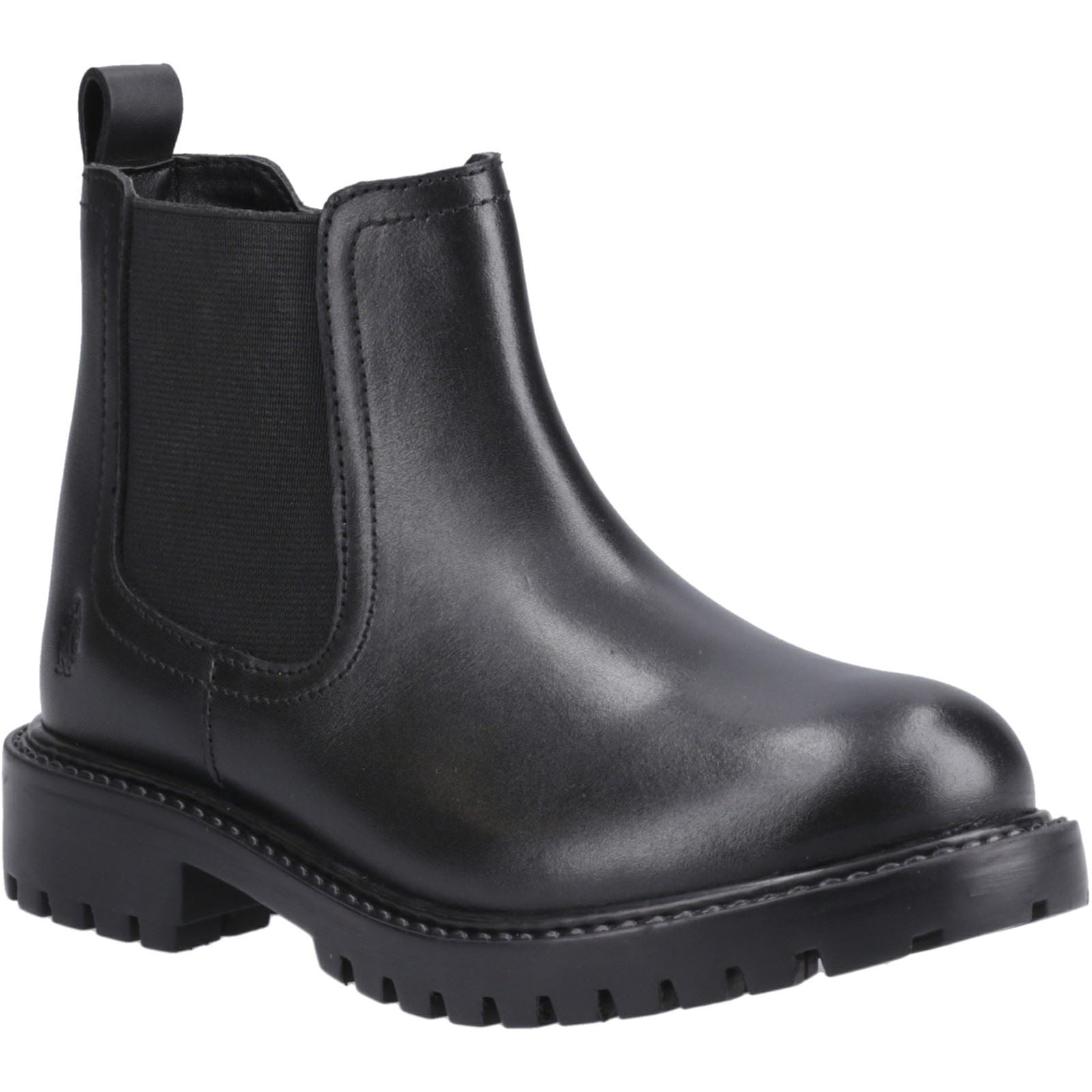 Hush Puppies Ariella Chelsea Leather Junior Black Boots