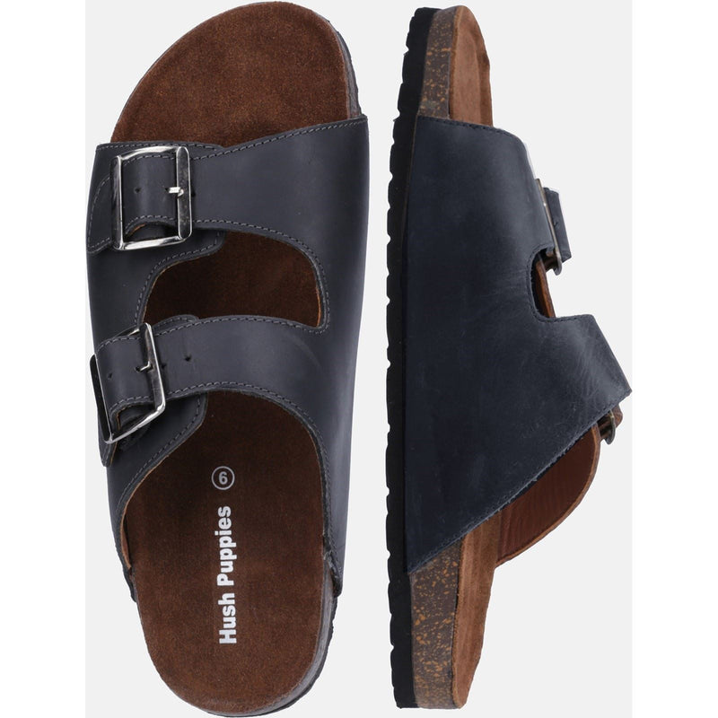 Hush Puppies Nash Slider Leather Men's Black Sandals