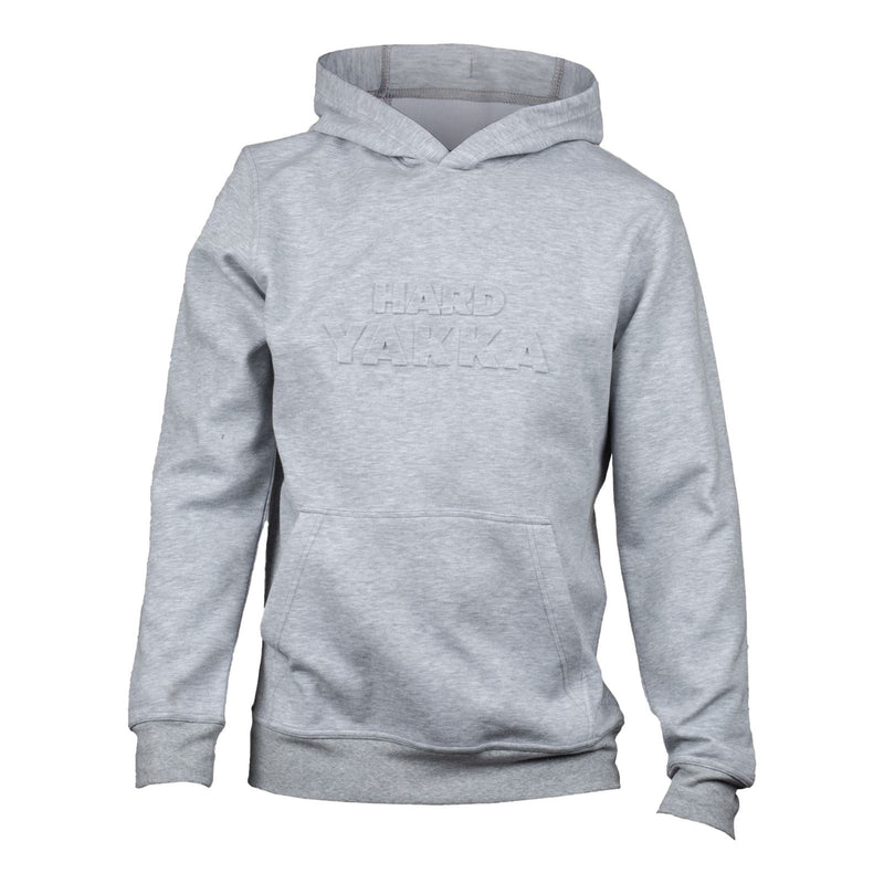 Hard Yakka Embossed Pullover Cotton Men's Grey Hooded Sweatshirt