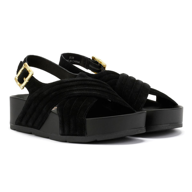 Desert Fleur Sparks Suede Women's Black Sandals