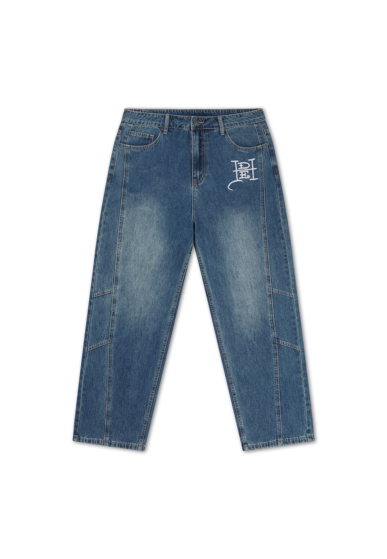 Ed Hardy Serpent Skull Graphic Relaxed Men's Mid Blue Jeans