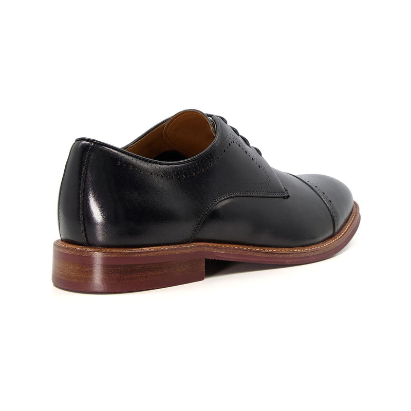 Dune Savion Leather Men's Black Oxford Shoes