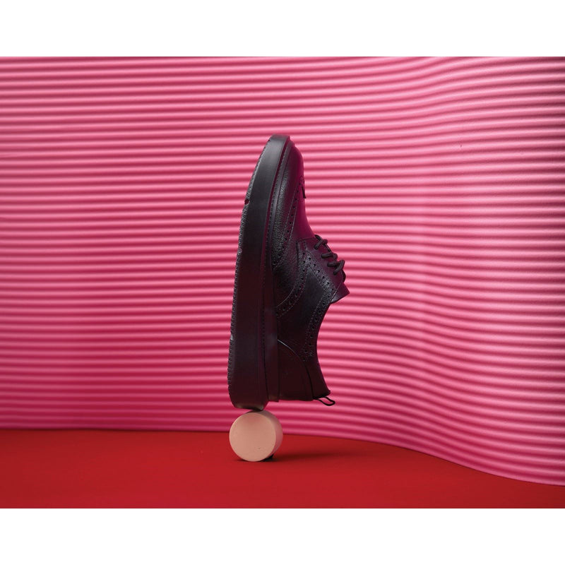 Hush Puppies Joy Leather Women's Black/Black Brogues Shoes