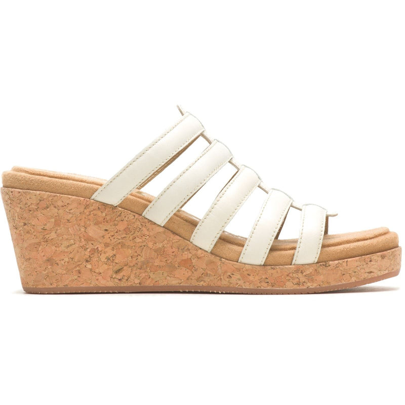 Hush Puppies Willow Slide Leather Women's White Wedges