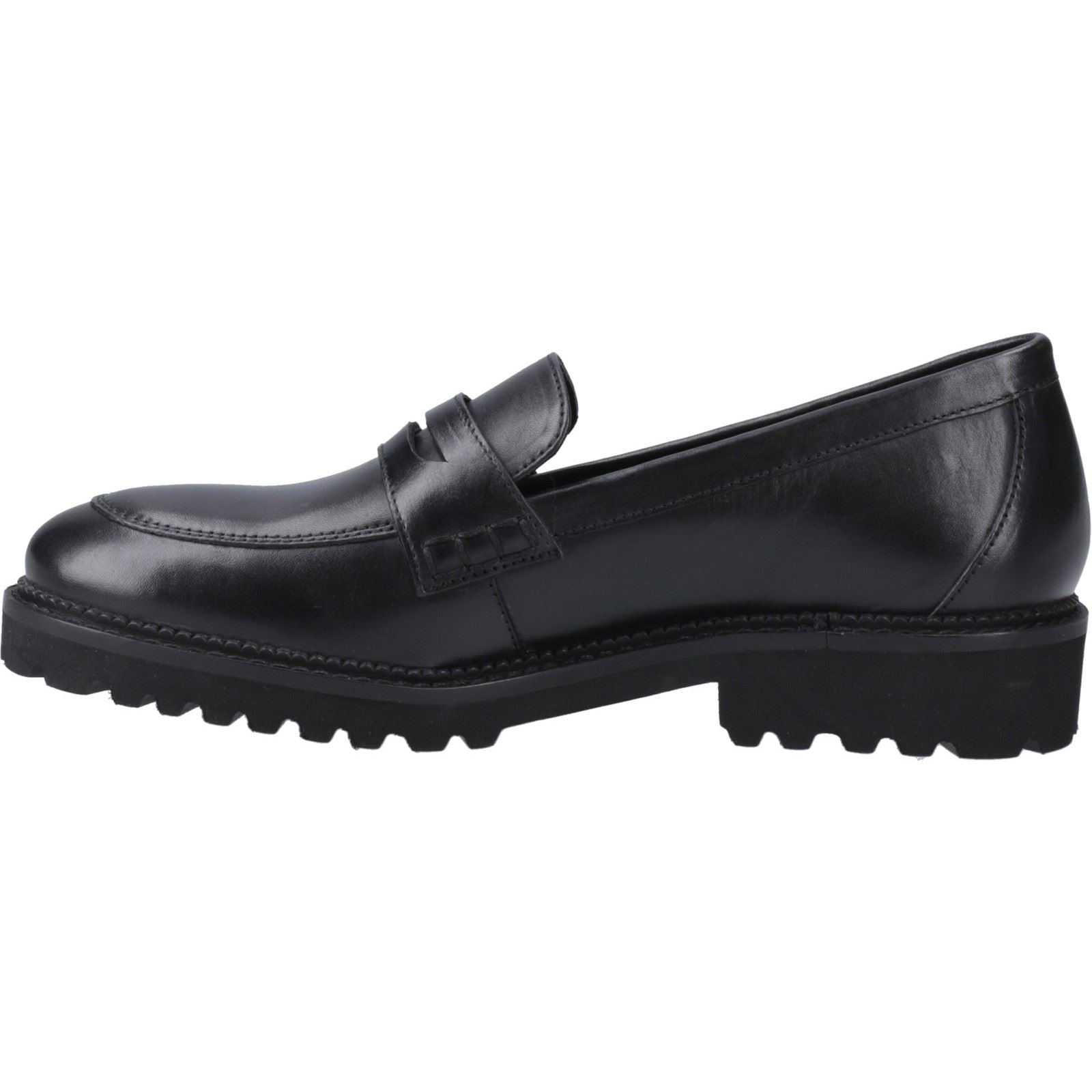 Hush Puppies Grazia Leather Youth Girl's Black Loafers