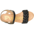 Hush Puppies Poppy Quarter Strap Leather Women's Black Sandals