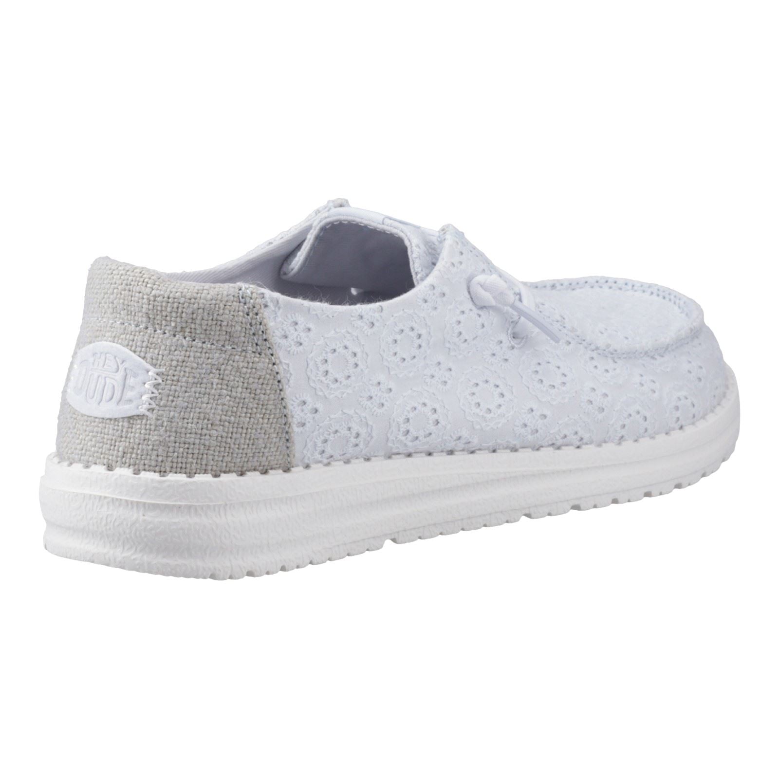 HEYDUDE Wendy Eyelet Lace Cotton Blend Women's Ancient Blue Moccasins Shoes