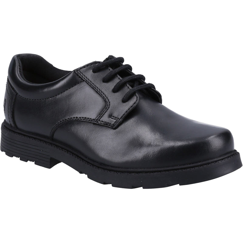 Hush Puppies Oliver Leather Youth Boy's Black Shoes