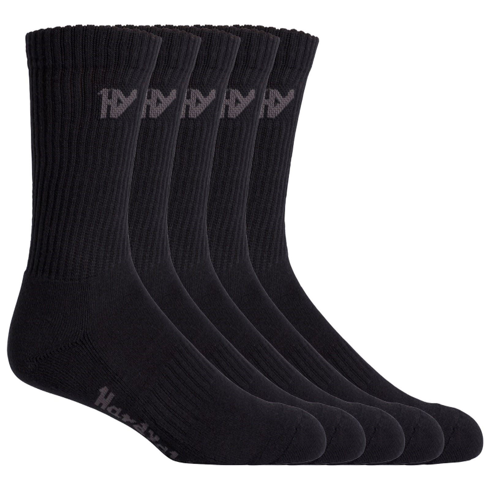 Hard Yakka Crew Cotton Black Work Socks