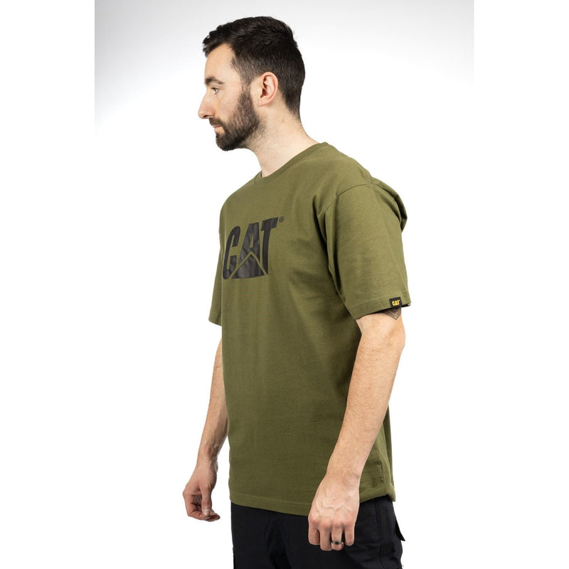 Caterpillar Trademark Logo Cotton Men's Green T-Shirt