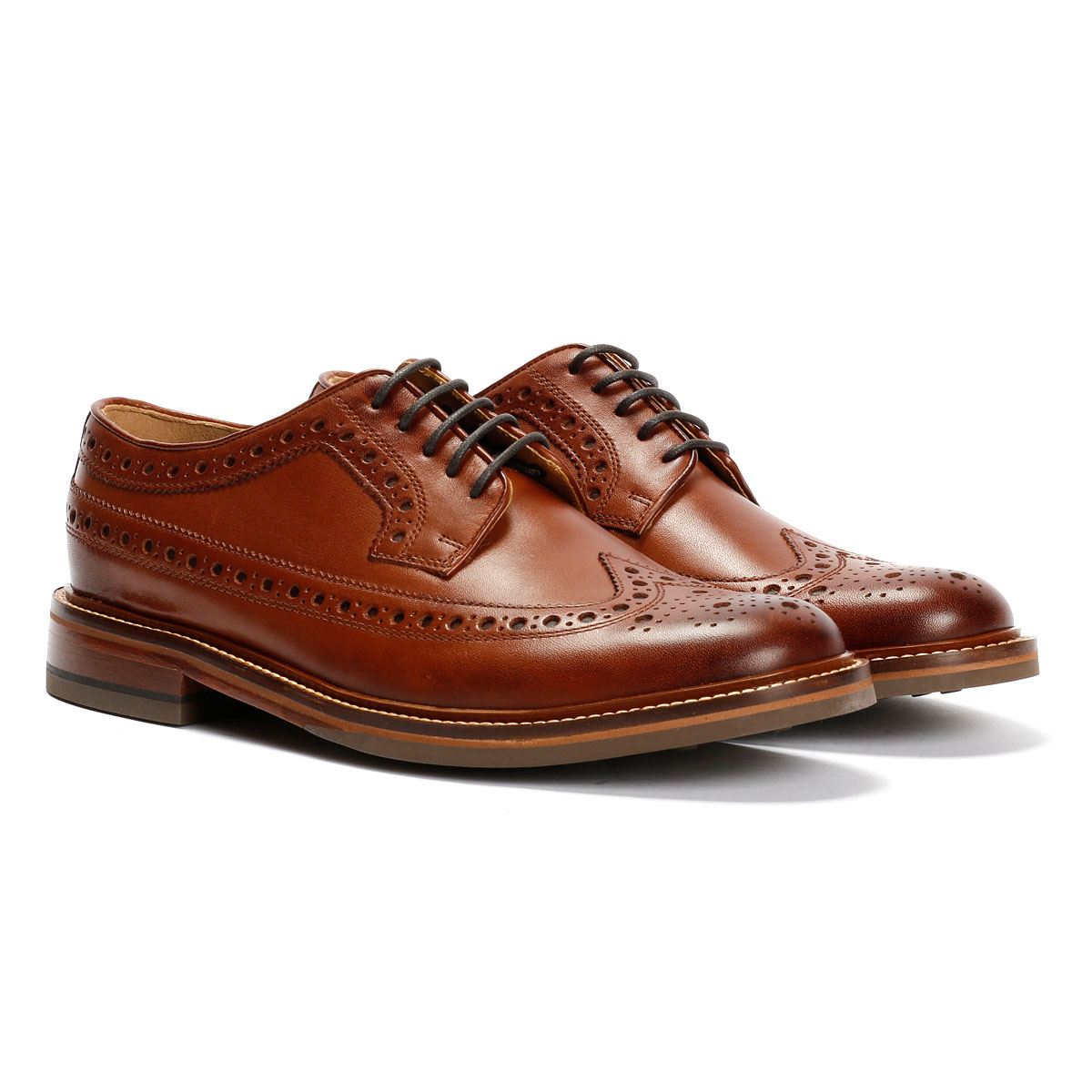 Chapman & Moore Longwing Brogue Country Leather Men's Berry Shoes