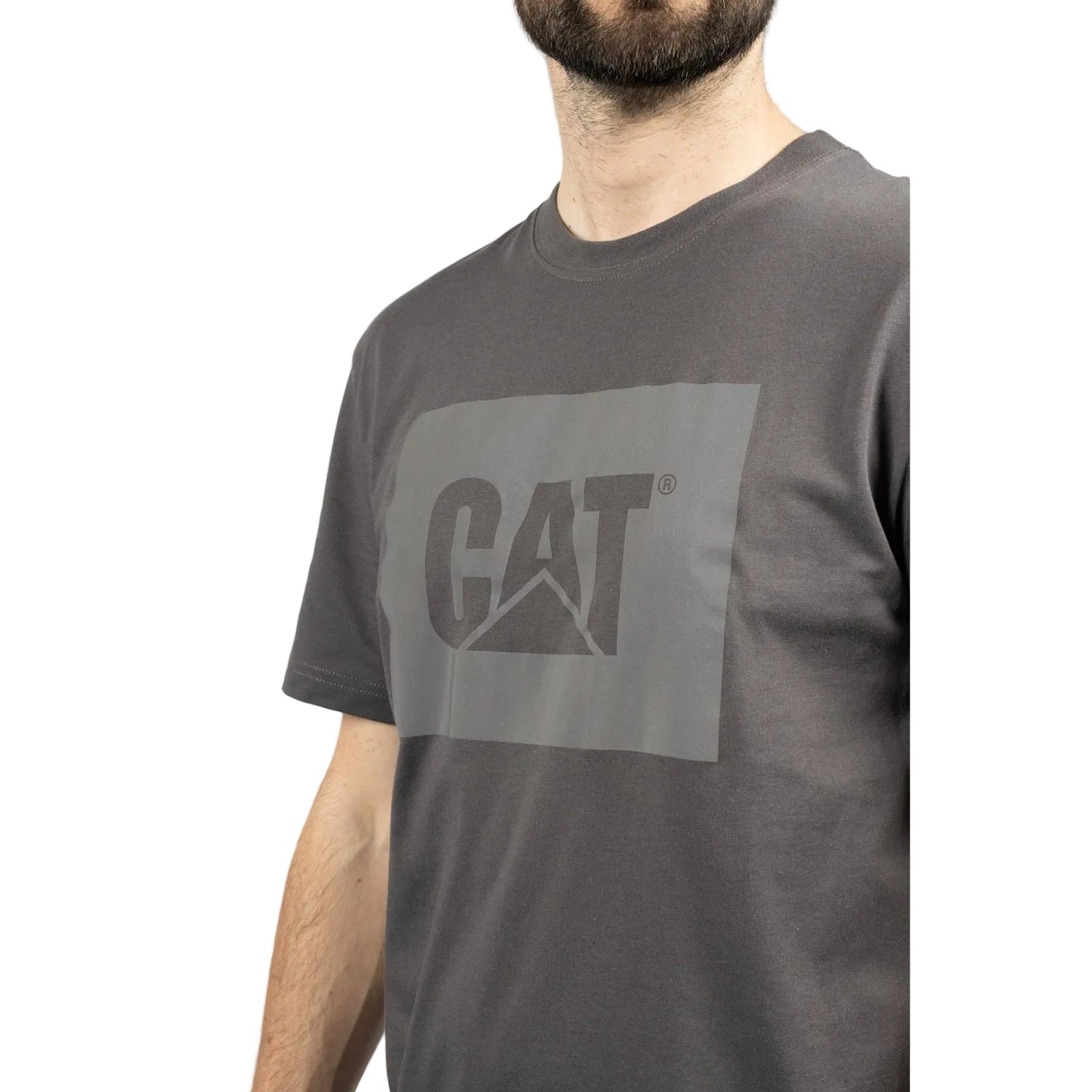 Caterpillar Graphic Cotton Men's Grey T-Shirt