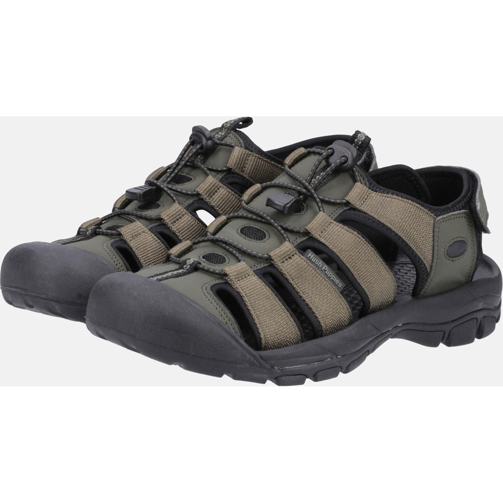 Hush Puppies Peru Synthetic/Webbing Men's Khaki Sandals