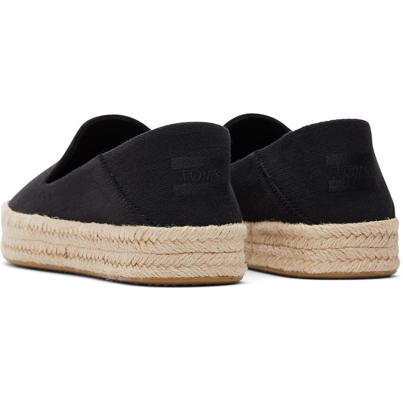 TOMS Carolina 100% Cotton Women's Black Espadrilles