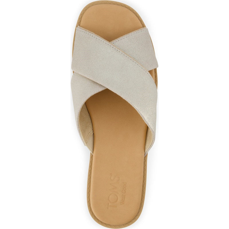 TOMS Mae Crossover Leather Women's Champagne Sandals