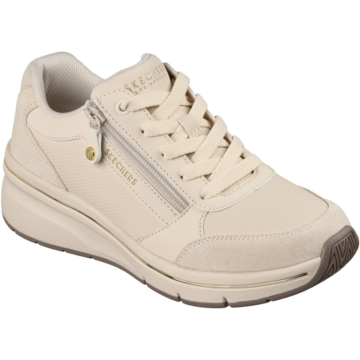 Skechers Billion Flex Luxe Up Leather Women's Natural Trainers