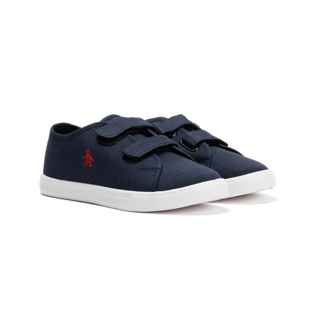 Penguin Junior Sparton Velcro Navy/Red Trainers