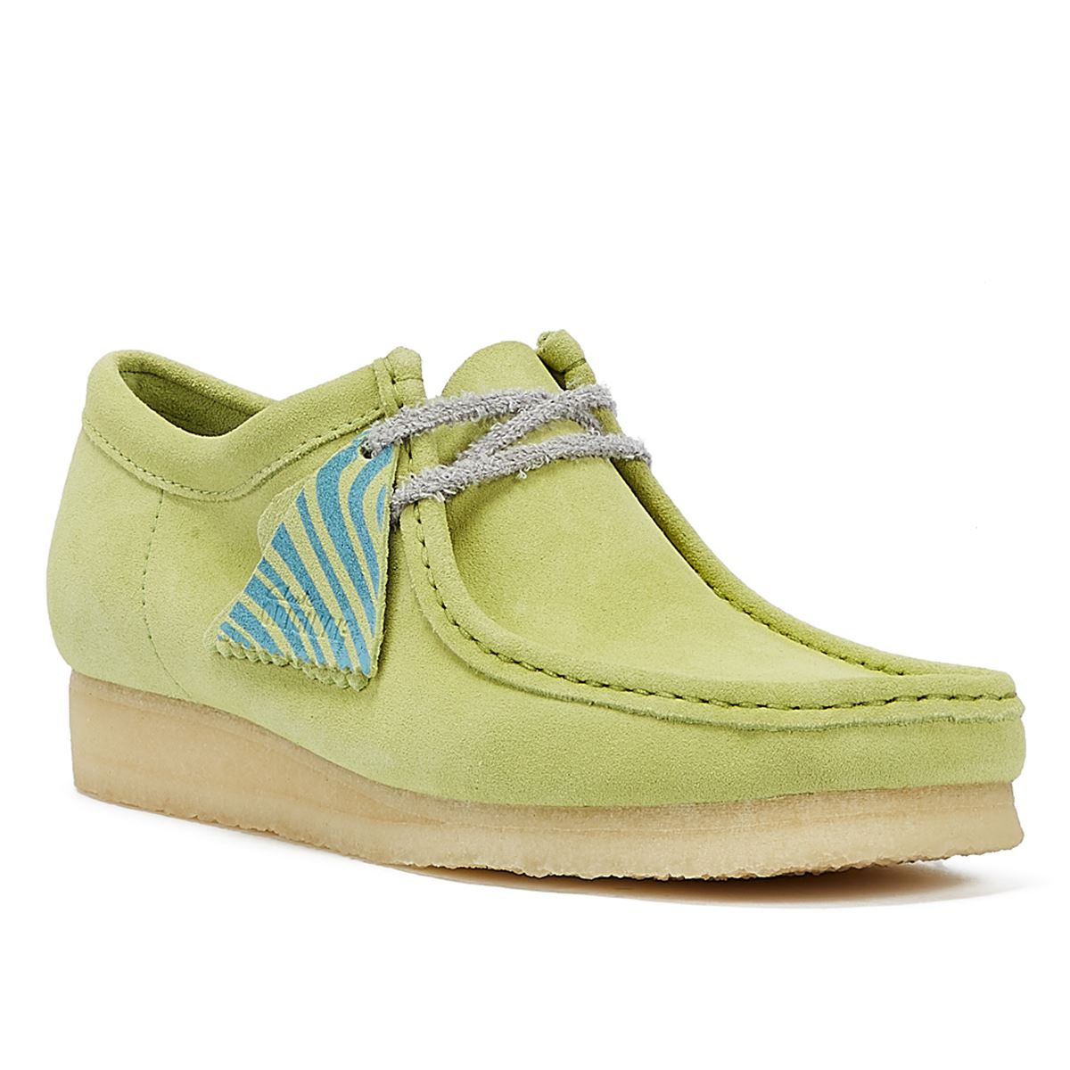 Clarks Originals Wallabee Pale Lime Suede Men's Lace-Up Shoes