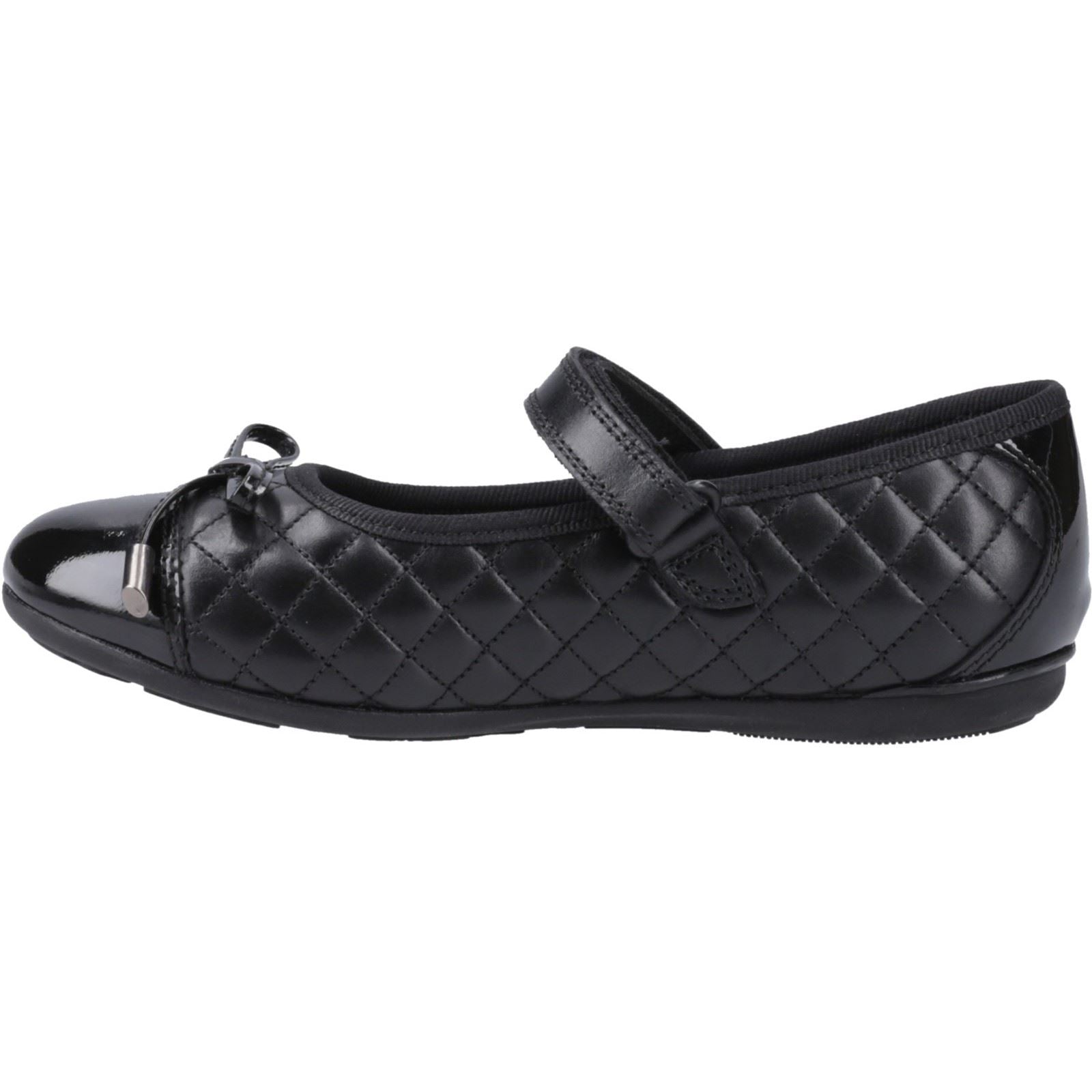 Hush Puppies Lottie Leather Youth Girl's Black Ballet Flats