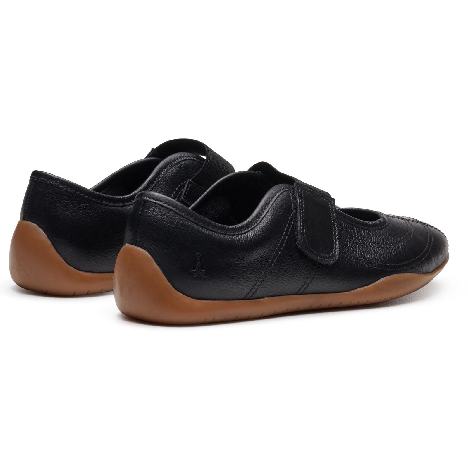 Hush Puppies Juno Sneakerina Leather Women's BLACK Flats