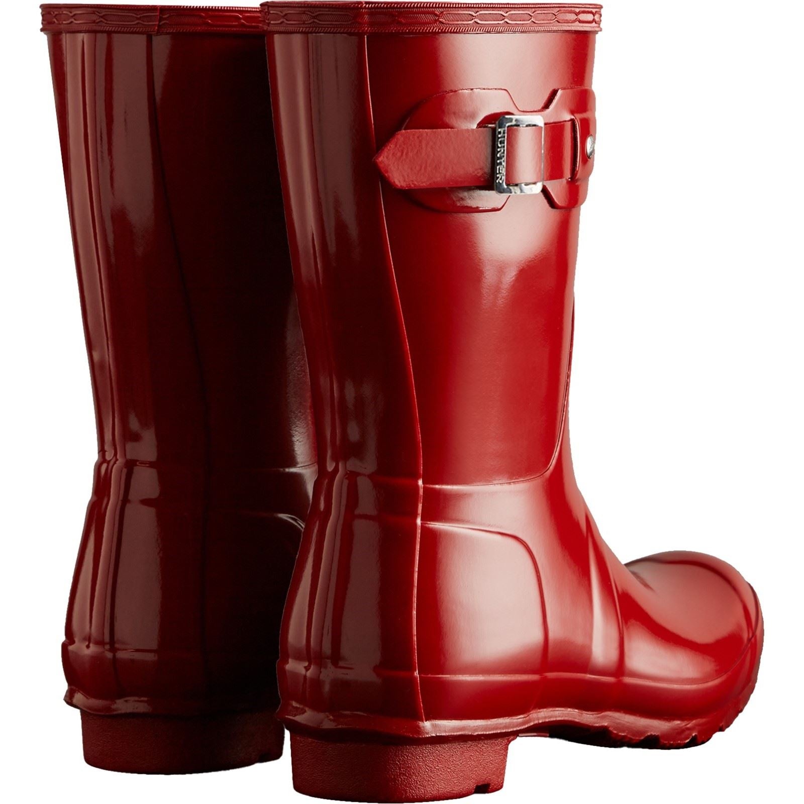 Hunter Original Short Gloss Rubber Women's Military Red Wellington Boots