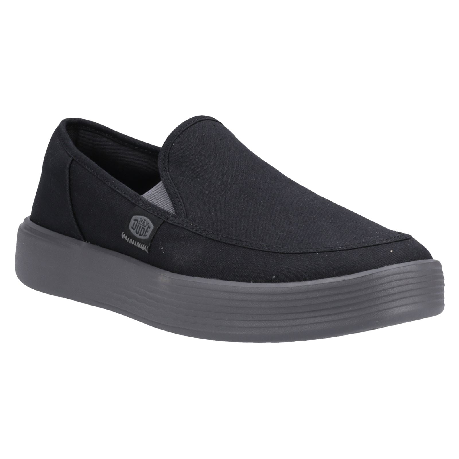 HEYDUDE Sunapee Canvas 100% Cotton Men's Black/Charcoal Loafers